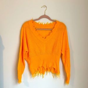 Bright orange color sweater, size small